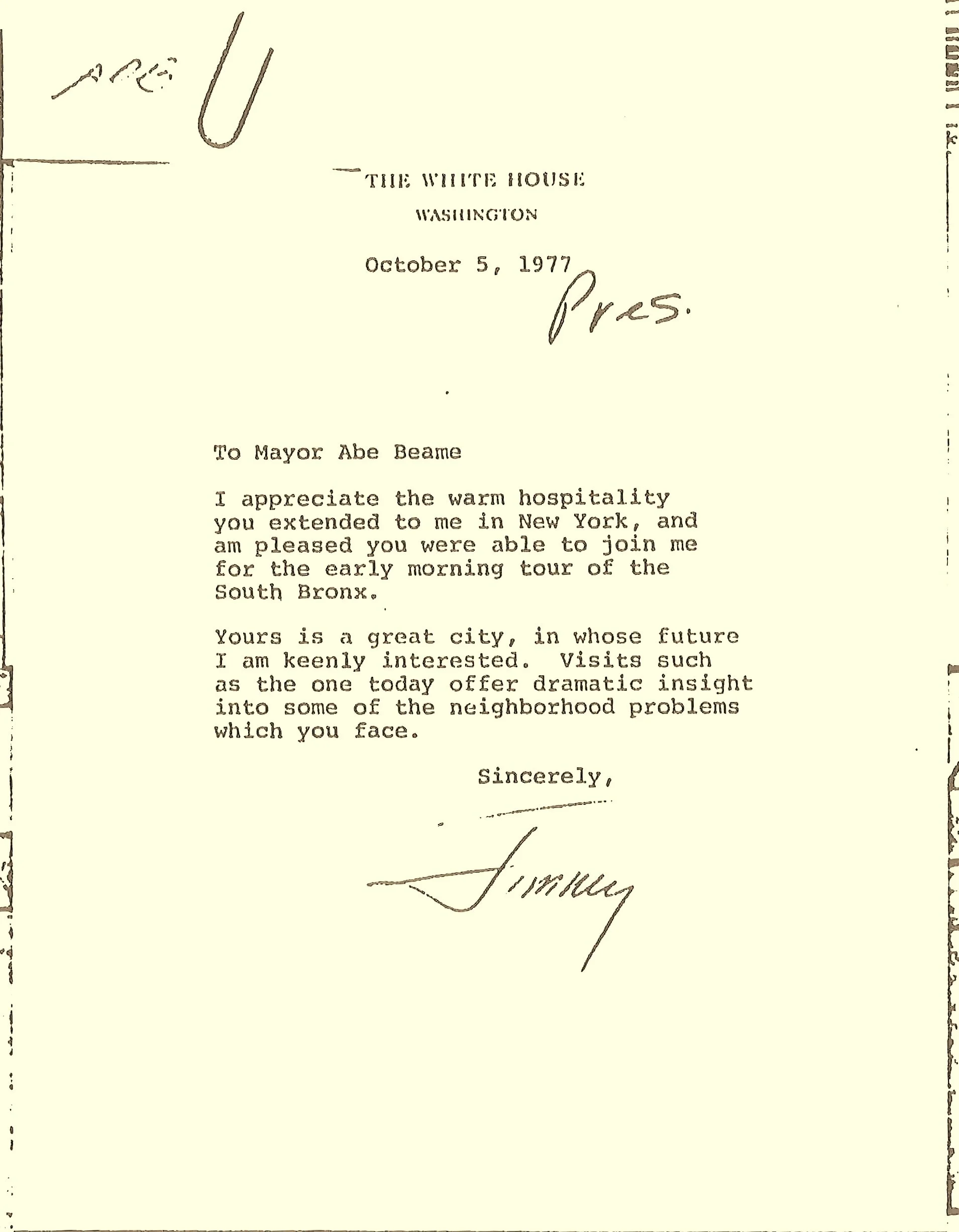 New York and President Jimmy Carter — NYC Department of Records